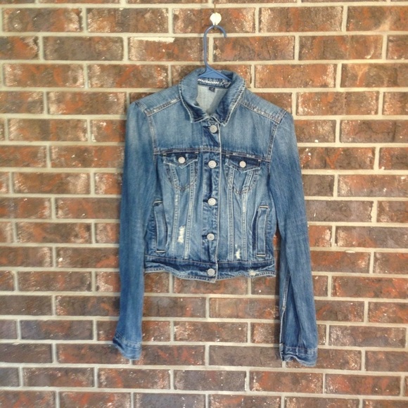 AMERICAN Eagle Outfitters Distressed Denim Jacket - Picture 2 of 7